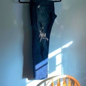 Dark ripped blue jeans Hollister!🦅